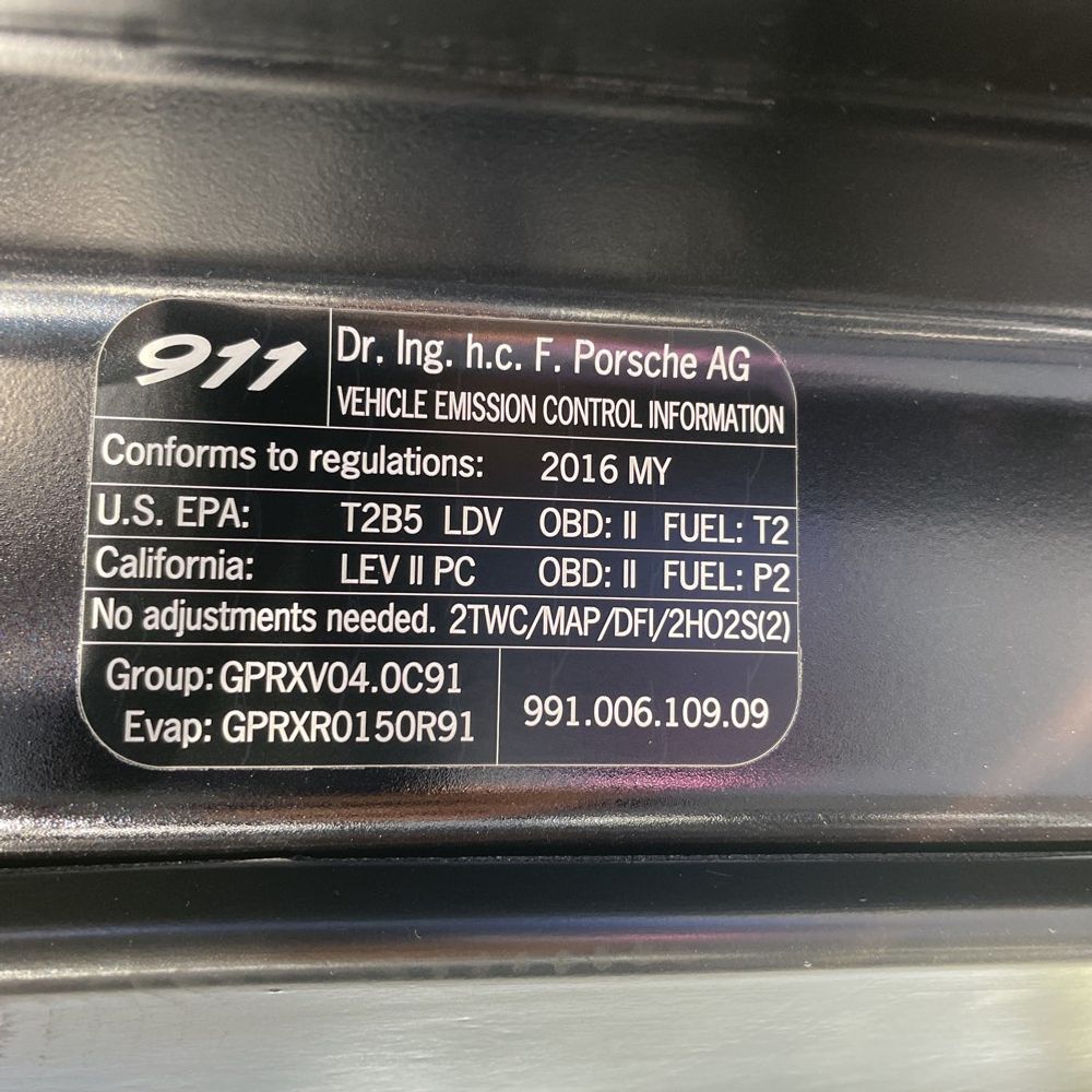 2016 Porsche 911 Carrera 2 Black Edition