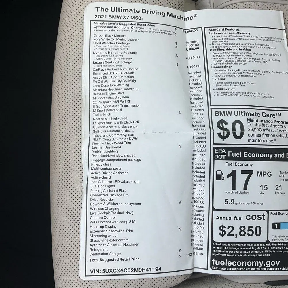 2021 BMW X7 M50i