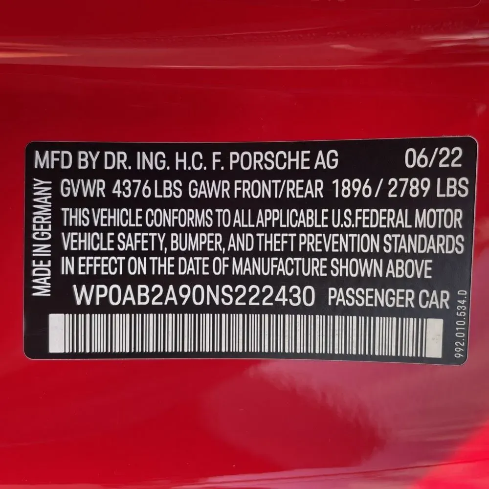 2022 Porsche 911 Carrera S