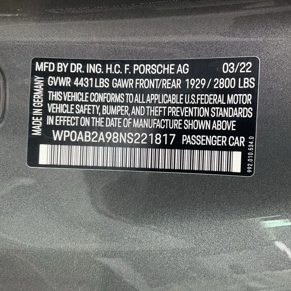 2022 Porsche 911 Carrera 4S