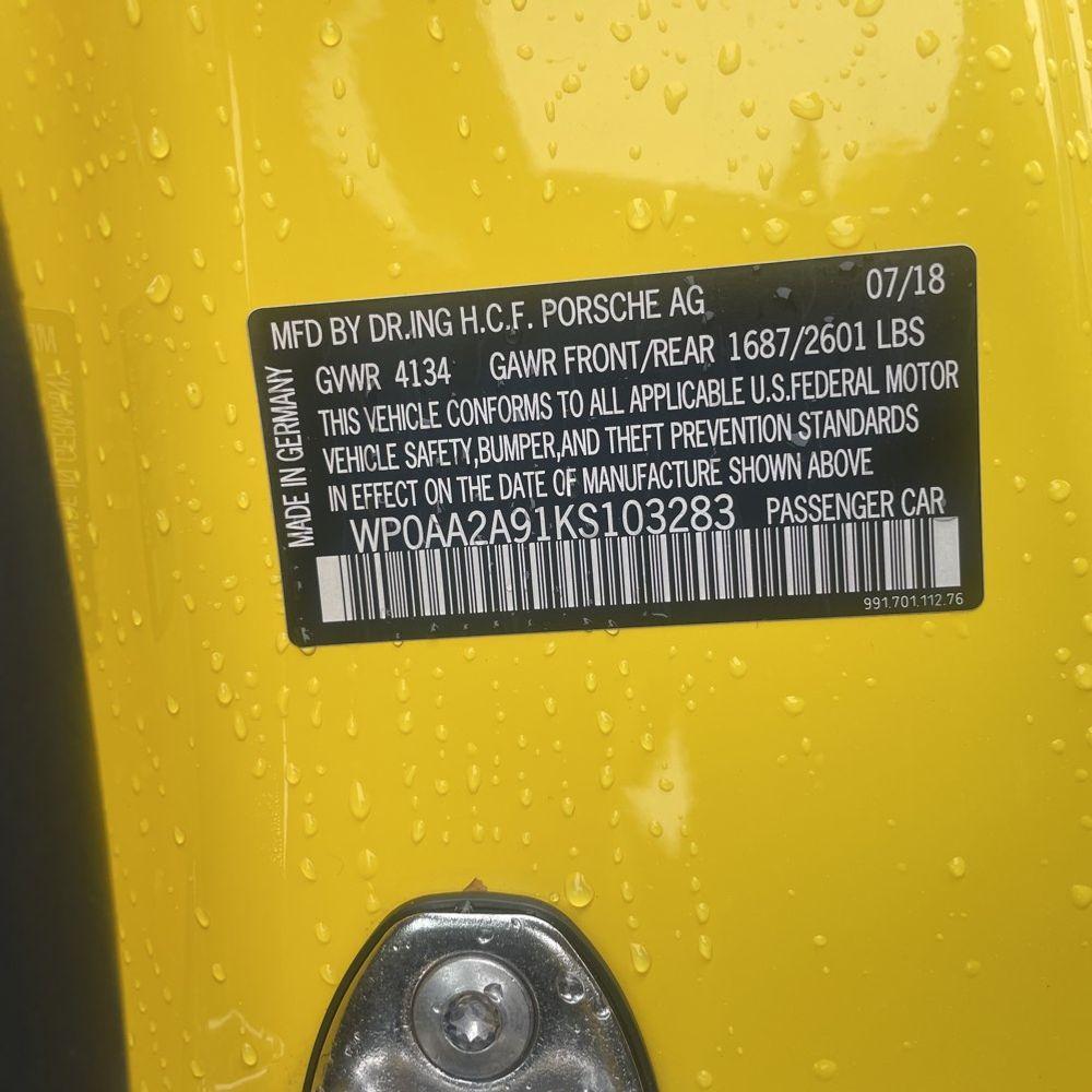 2019 Porsche 911 Carrera T
