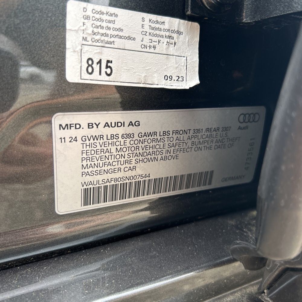 2025 Audi S8 TFSI quattro Tiptronic
